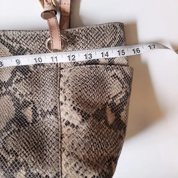 Michael Kors Jet Set Snake Print Python Leather Tote Bag - Picture 10 of 13